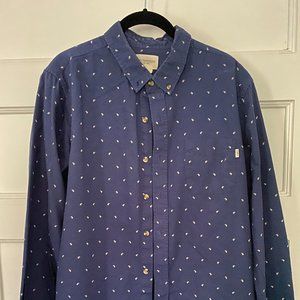 Large Obey Paisley Blue Button Down